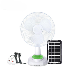 Ventilador de Mesa Inteligente Portátil Recargable con Energía Solar de 12 Pulgadas, con Luces Solares, Motor de Cobre, 3 Velocidades, Oscilante, GDP-012LA Sol - Product Image 1