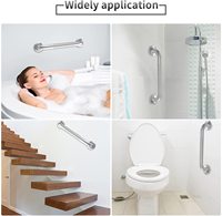 2 packs de barres d'appui de 16 pouces pour baignoires et toilettes Poignée de douche antidérapante Barres d'appui de salle de bain en acier inoxydable