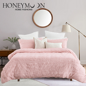 फैशन बेडडिंग नए डिजाइन गुलाबी रंग क्रिकल 3 पीसी ठोस 85gm duवेट कवर सेट - Product Image 2