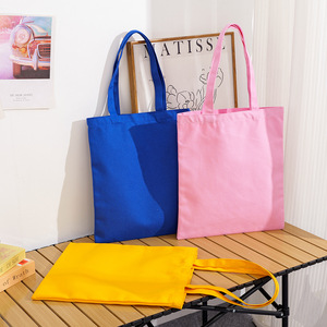 Blank Colored Canvas Tote Bags Square Cotton Shoulder Eco Friendly Customizable Promotional Bags For Students - Product Image 2