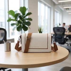 Nouveau design 2026 – Sac à main tendance pour <span class=keywords><strong>femme</strong></span> en toile et PU, sac à bandoulière avec large sangle et rabat, sac croisé pour <span class=keywords><strong>femme</strong></span> - Product Image 1