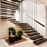 Escalier flottant moderne en bois, designs d'escaliers en cantilever