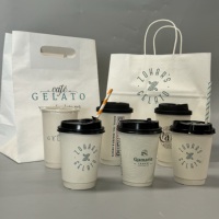 Disposable 8oz-16oz Hot Paper Coffee Cups with Plastic Lids & Straws for Beverages Packaging & Printing Products
