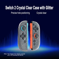 Étui en TPU transparent à paillettes scintillantes découpé avec précision pour Switch 2, manette Joy-Con Switch 2, accessoires de jeu