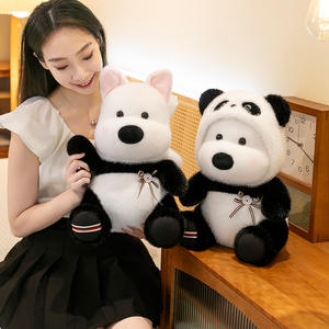 Peluche chien mignon transformable en ours <span class=keywords><strong>panda</strong></span>, super douce, rembourrage en coton PP et maille, lavable, anti-stress, cadeau pour enfants, 31-50cm, vernissage UV - Product Image 3