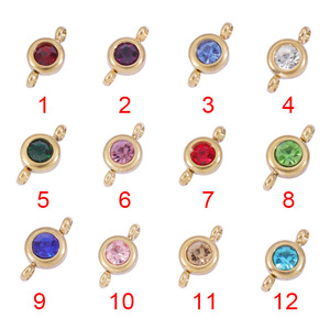 Novo Aço Inoxidável 12 Zodiac Birthstone Charme Acessórios para Pulseiras Colar Fazendo Diy - Product Image 3