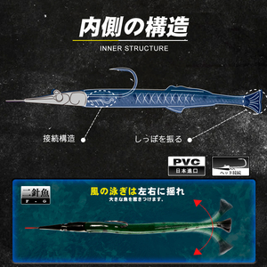 Leurre souple personnalisé OEM 140 mm Needlefish 12,2 g, appât coulant pré-monté pour la pêche au bar et au <span class=keywords><strong>barracuda</strong></span> en bord de mer - Product Image 3