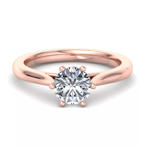แหวนเพชรทรงโซลิแทร์แบบหกหนามเตย ดีไซน์เกลียว ทองคำขาว 18k ประดับเพชรรอบวงแบบซ่อน สำหรับผู้หญิง - Product Image 2