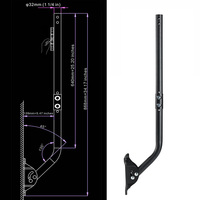 Mâts d'antenne en acier au carbone noir JH-Mech durables, universels, réglables, à structure solide, pour montage sur gouttière ou toit, en forme de J