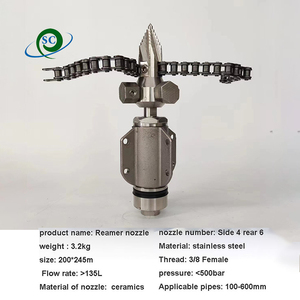 CS 3/8 "haute pression 105 ~ 300bar racines d'égout <span class=keywords><strong>buse</strong></span> de coupe nettoyage de vidange rotatif pipeline à grand débit déboucher la <span class=keywords><strong>buse</strong></span> - Product Image 2