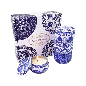Highly Scented <strong>Blue</strong> <strong>Candles</strong> Original Design Custom <strong>Candle</strong> Portable Travel <strong>Candles</strong> - Product Image 1