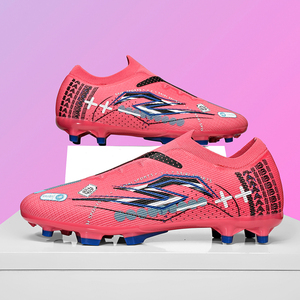 Scarpe da Calcio FG Nere, Bianche <span class=keywords><strong>e</strong></span> Rosse - Personalizzazione del Marchio, Scarpe da Calcio per Terreni Duri, Basso Minimo d'Ordine, Produzione Diretta OEM/ODM - Product Image 5