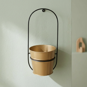 Black Coated <b>Wall</b> Mounted Stand Galvanized Metal <b>Garden</b> <b>Planter</b> Metal Pot <b>Planter</b> with Stand for Home Indoor Outdoor Decor Use - Product Image 2