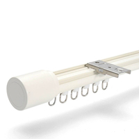 Tringle à rideau moderne en aluminium avec finition électrophorétique, rail silencieux pour rideau simple, ensemble de tringles murales à montage latéral