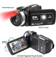 Caméra Numérique Professionnelle 8K HD, Enregistrement Vidéo 8K 15 IPS, Wi-Fi Intégré avec Vision Nocturne Infrarouge