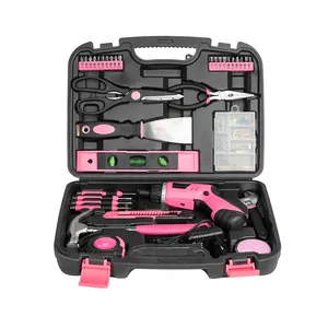 126 Pcs Home Tool Kit General Household Hand Tool Set with Plastic Toolbox Storage Case, Tool kit for Household Repairing