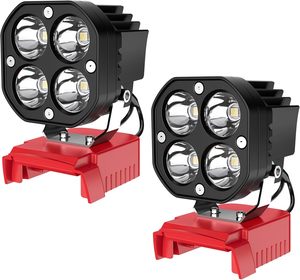 Lot de 2 lampes de travail LED 6000LM pour batterie <span class=keywords><strong>Milwaukee</strong></span> 18V M18, <span class=keywords><strong>lampe</strong></span> réglable à 120°, solutions d'éclairage pour atelier et garage, 6500K - Product Image 1