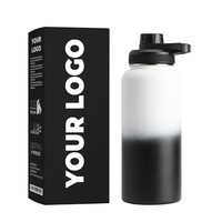 Bouteille d'eau isolée de tasse de voyage à large bouche en acier inoxydable de 32oz avec poignées en paracorde bouteille d'eau en métal inoffensive d'escalade