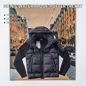 Blouson matelassé à capuche zippé imperméable et coupe-vent confortable pour homme – Service OEM, vente en gros personnalisée, collection hiver, style urbain tendance - Product Image 2