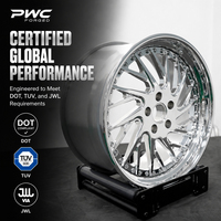 Rueda de Aleación PWC Forjada Plateada Pulida Multirradio con Borde Profundo, Suministro al por Mayor OEM ODM Personalizado para Talleres de Tuning y Distribuidores