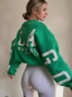 Sweat-shirt à col montant pour femme, col à nœud, à pois, en molleton de coton, coupe ample, streetwear, pull décontracté