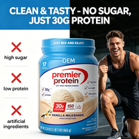 Batido de Vainilla con Proteína Premier, 30g de Proteína, Sin Azúcar Añadido, 17 Porciones
