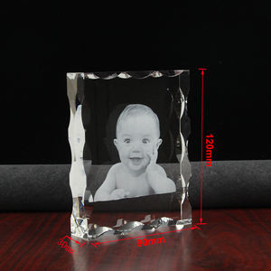 Cadre de verre de cristal dentelé avec <span class=keywords><strong>Photo</strong></span> 3d gravée au Laser, nouveau, haute qualité, cadeau souvenir de bébé - Product Image 2