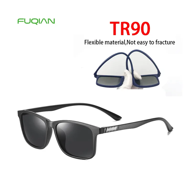 फैशन स्क्वायर डिजाइन UV400 TR90 टाइटेनियम फ्रेम टीएसी Polarized धूप का चश्मा अटूट टिकाऊ कम MOQ महिलाओं पुरुषों चश्मा