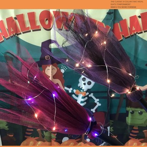 <span class=keywords><strong>Escoba</strong></span> de <span class=keywords><strong>bruja</strong></span> de Halloween de malla de tul <span class=keywords><strong>con</strong></span> mango desmontable, accesorio para disfraz de cosplay y decoración de fiesta, <span class=keywords><strong>escoba</strong></span> voladora de mago - Product Image 3