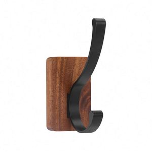 Crochet mural adhésif double face en bois pour cuisine, support de rangement pour câbles et prises, fixation étanche - Product Image 1