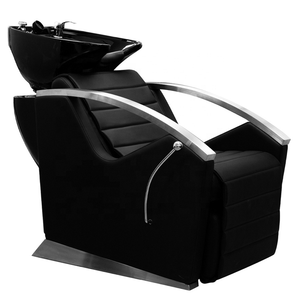 Lit de lavage de cheveux Shanlong de style européen pour salon de coiffure, semi-inclinable, position assise, avec accoudoirs dorés - Product Image 3