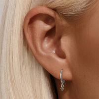 Orecchini a Cerchio a Goccia in Argento Sterling S925 Placcato Oro 18k con Zirconia Incastonata, Gioielli Raffinati Anallergici per Donne