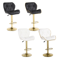Tabouret de bar de luxe en métal avec base en or