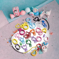 Anneau ouvert en alliage de couleur bonbon avec peinture à l'huile, fermoir à ressort, pendentif créatif pour la fabrication de colliers, accessoires de bijoux chinois