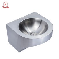 Lavabo mural rond commercial en acier inoxydable 304/316, durable, moderne, avec égouttoir inclus