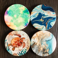 Sous-verre en céramique absorbant l'eau avec support en liège, tapis antidérapant résistant à la chaleur pour cadeau promotionnel