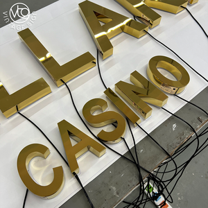 Letras de Canal Iluminadas en 3D con LED Doradas Personalizadas "<span class=keywords><strong>STELLARIS</strong></span> CASINO", Letrero Comercial Retroiluminado para Fachada de Casino - Product Image 4