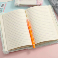 Carnet de notes en peluche douce et mignonne pour filles, avec couverture LED personnalisable, couleurs variées, idéal pour la promotion, pour enfants