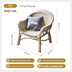 Table et chaises <span class=keywords><strong>de</strong></span> loisirs pour balcon, petit mobilier <span class=keywords><strong>de</strong></span> cour, <span class=keywords><strong>lit</strong></span> et petit-déjeuner, chaise <span class=keywords><strong>de</strong></span> salon en corde <span class=keywords><strong>de</strong></span> vigne véritable tressée - Product Image 5