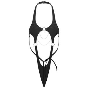 Neueste Sexy Hot Body suits Plus Size Leder Bodycon Erotik Dessous für Frauen Kette Unterwäsche Sets - Product Image 5