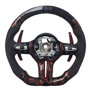 Volante Deportivo de Fibra de Carbono Forjado con Alcántara y LED para BMW Serie 5 F30 F10 F32 F90 F80 F82 F87 - Product Image 1