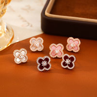 Bracelet en acier inoxydable et zircon, or rose, porte-bonheur, tendance TikTok, Fanhua Jewelry