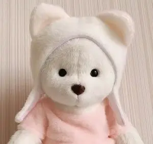 Urso de lina teddy fofo com roupas e chapéu, brinquedos de pelúcia personalizados, 30cm, artesanal, construir um chapéu de urso, roupas
