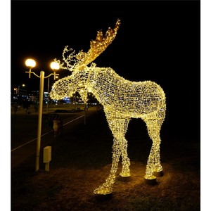 Christmas Reindeer <b>Lights</b> Outdoor 3D LED <b>String</b> <b>Light</b> Sculpture Standing Deer Decoration for Park Mall and Holiday Display - Product Image 4