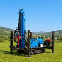 Machine de forage de puits d'eau sur chenilles, équipement de forage de puits, diesel hydraulique, profondeur 200m-300m, plateforme de forage de puits d'eau