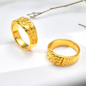 Bagues en acier inoxydable 316L plaqué or PVD 14k 18k de bonne qualité, résistantes à l'eau et inaltérables, style Nugget pour femmes - Product Image 3