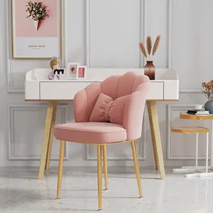 Sillas de lujo de terciopelo dorado y rosa, escritorio moderno y barato, ergonómico, para oficina y juegos