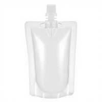 Pochettes souples transparentes en PE avec bec verseur pour lait, 200ml/250ml, qualité alimentaire, jetables, portables, pliables, avec embout design, emballage soyeux