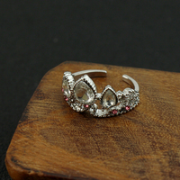 Luxe raiponce couronne anneau princesse anneau pour femme mode bijoux de mariage accessoires plaqué or réglable anneau cadeau pour elle