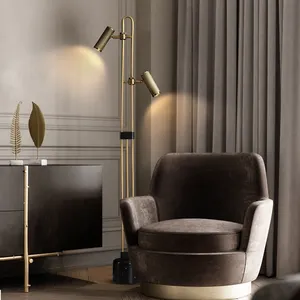 Fabbrica di illuminazione nuovo Design all'ingrosso di alta qualità con Base in marmo di lusso in ottone bronzo lampada da terra